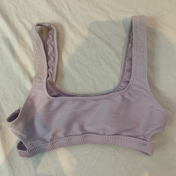 Garage Lavender Scoop Neck Bikini Top With Cut Out - Picture 1 of 5